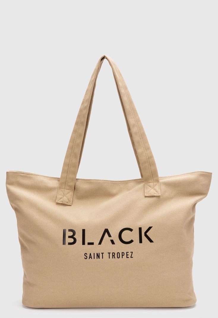 Tote Canvas Beige Black Bubba-0