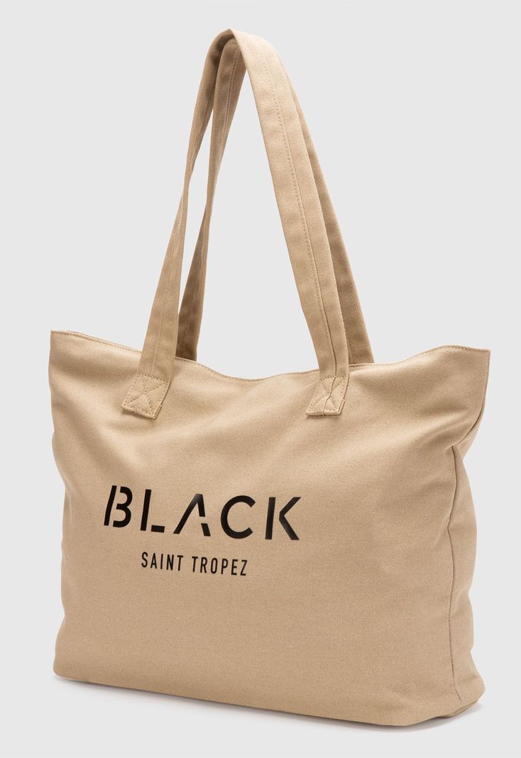 Tote Canvas Beige Black Bubba-1