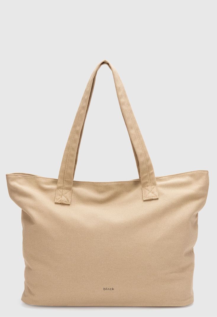 Tote Canvas Beige Black Bubba-2