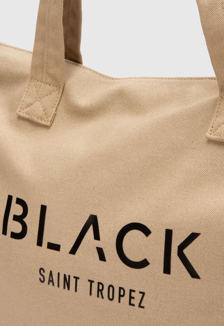 Tote Canvas Beige Black Bubba-5