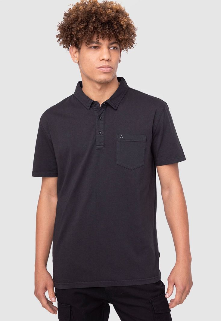 Polo Tee Organic Cotton Black  Black Bubba-0