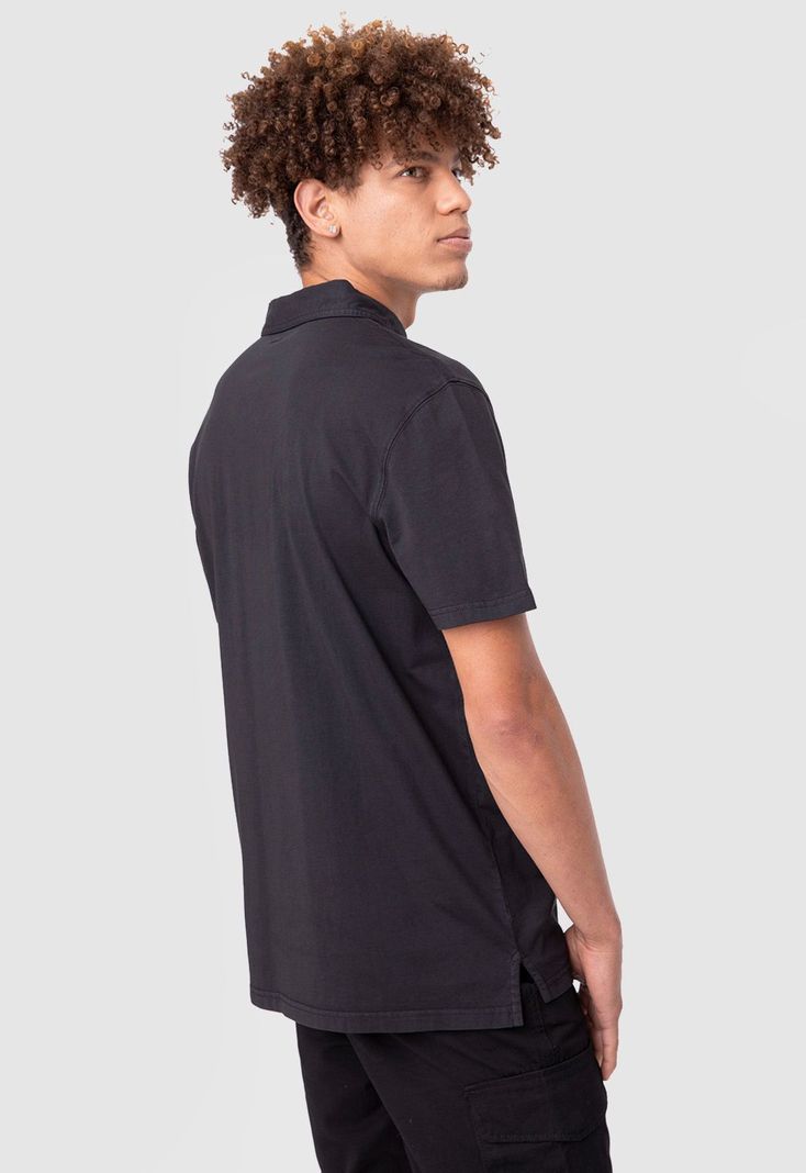 Polo Tee Organic Cotton Black  Black Bubba-1