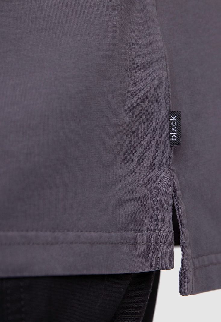 Polo Tee Organic Cotton Dark Grey  Black Bubba-4