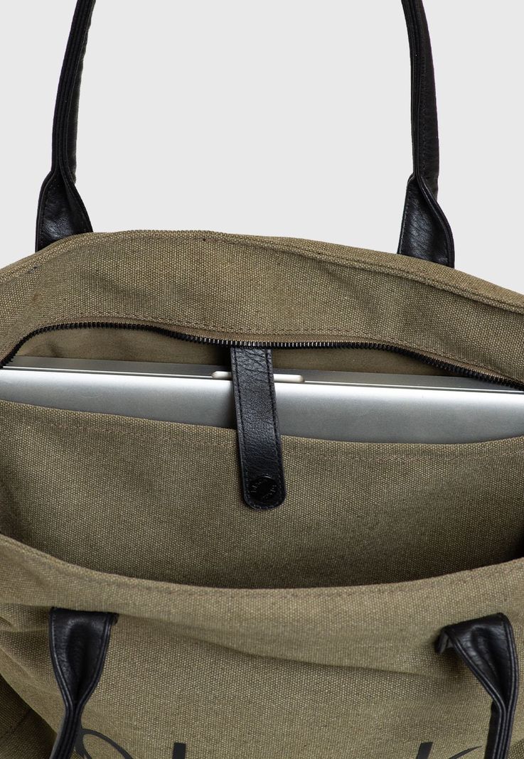 Tote Bag Canvas Moss Black Bubba-4