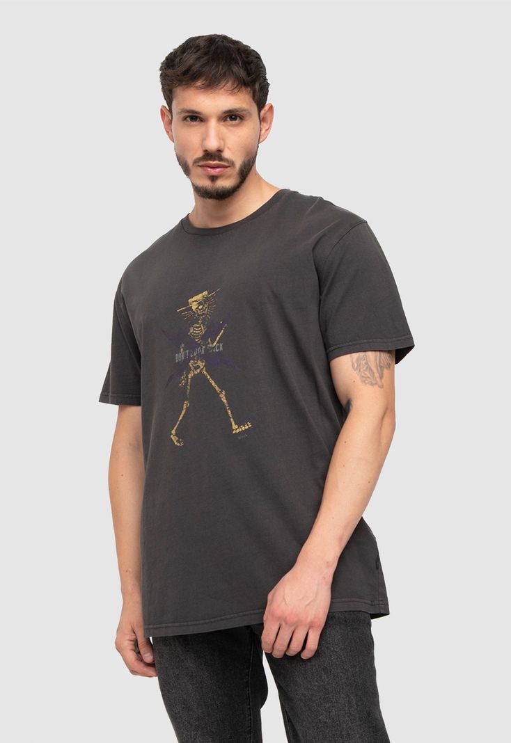 Cotton Tee Don'T Look Back Black  Black Bubba-0