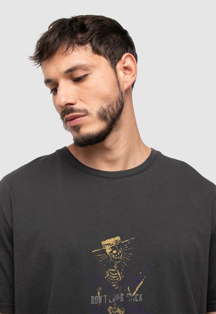 Cotton Tee Don'T Look Back Black  Black Bubba-2