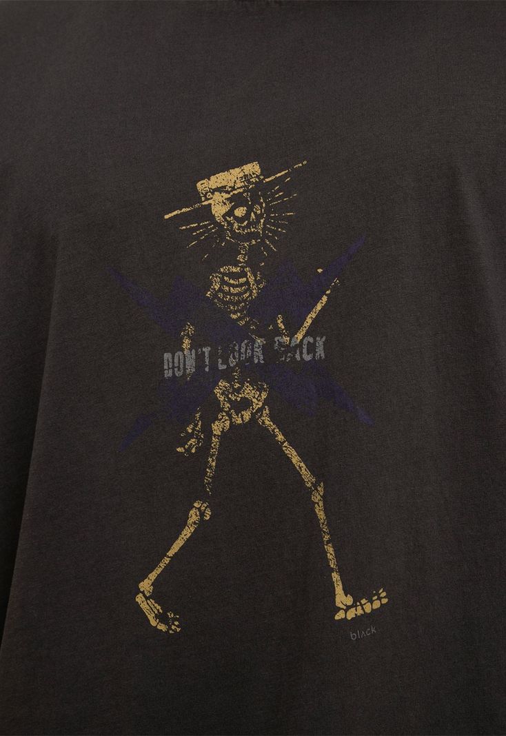 Cotton Tee Don'T Look Back Black  Black Bubba-3