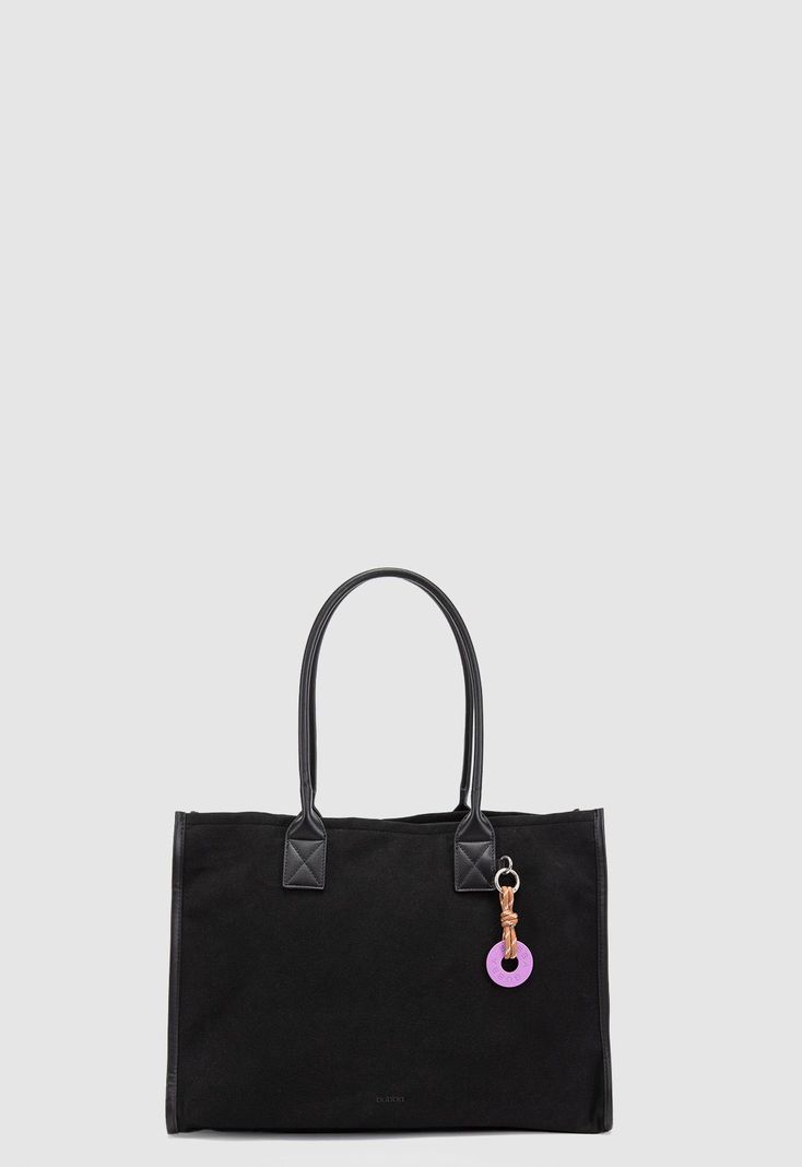 Cartera Tote Suede Black Bubba Essentials Negro