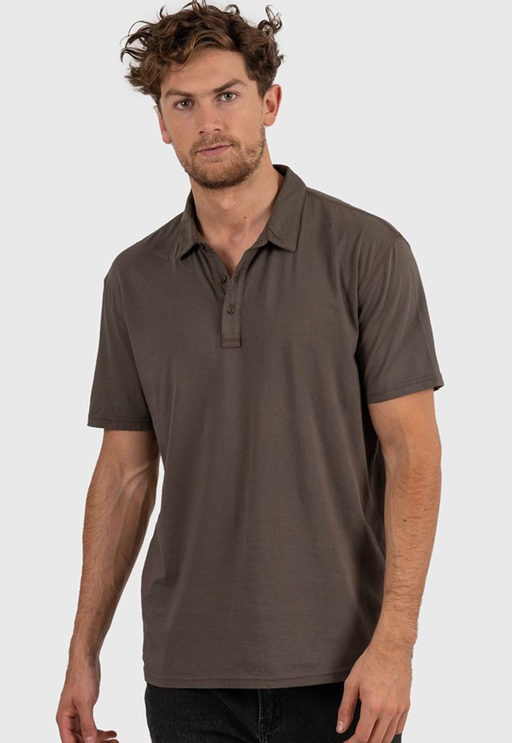 Cotton Polo Tee Dark Green Black Bubba-0