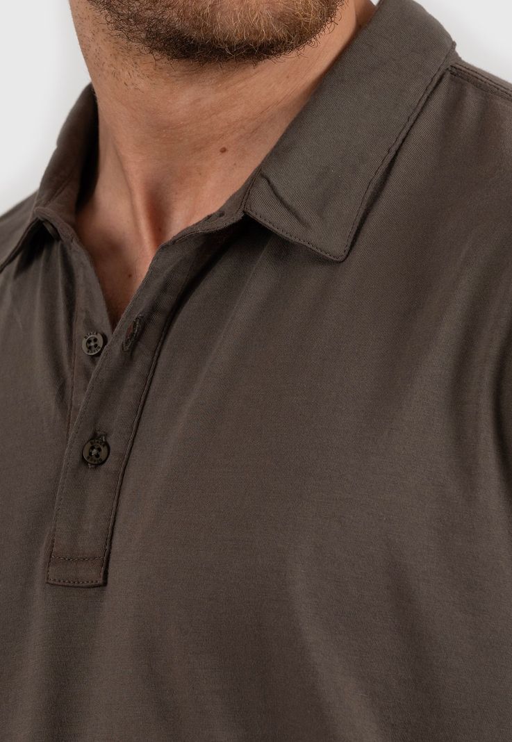 Cotton Polo Tee Dark Green Black Bubba-1