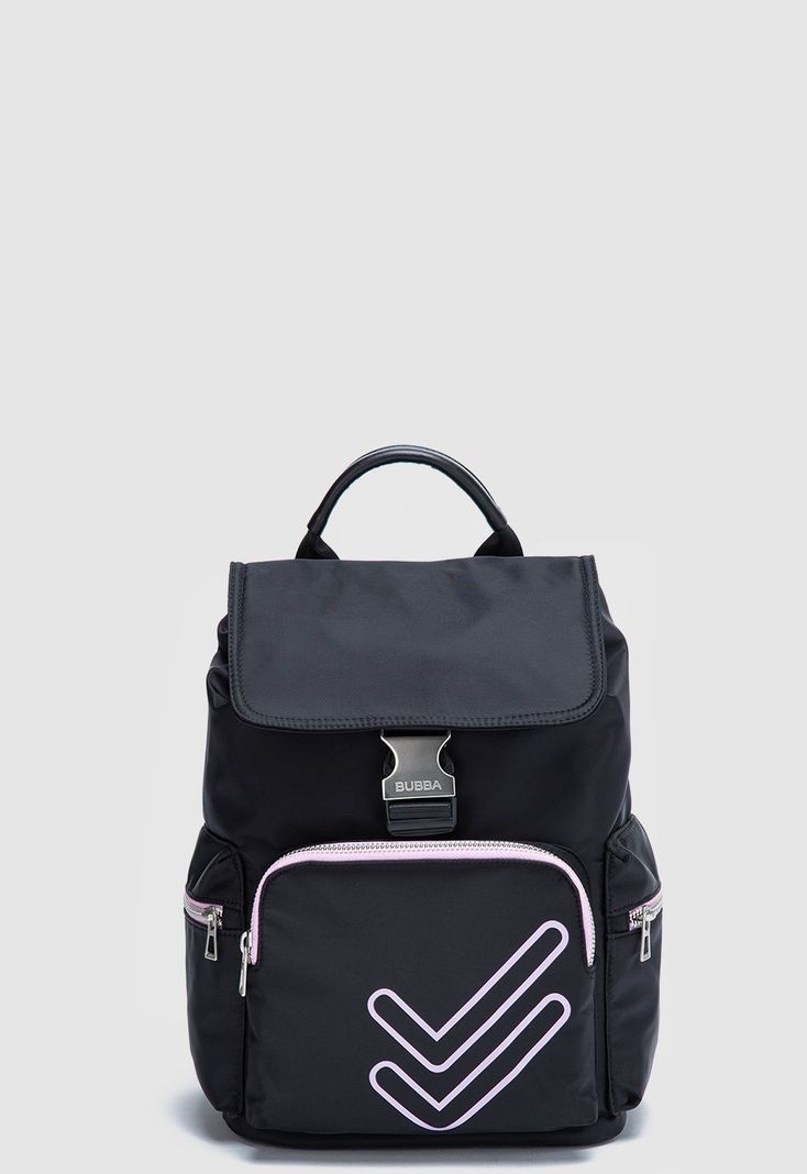 Mochila Charlotte Doble Check Black Bubba Essentials-0
