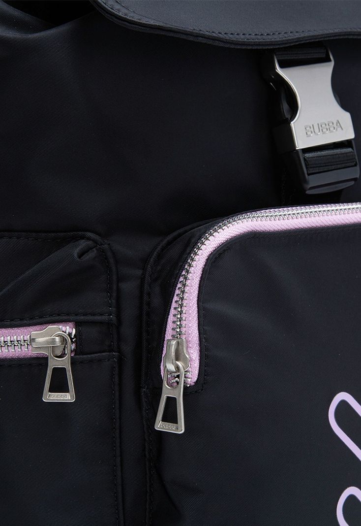 Mochila Charlotte Doble Check Black Bubba Essentials-5
