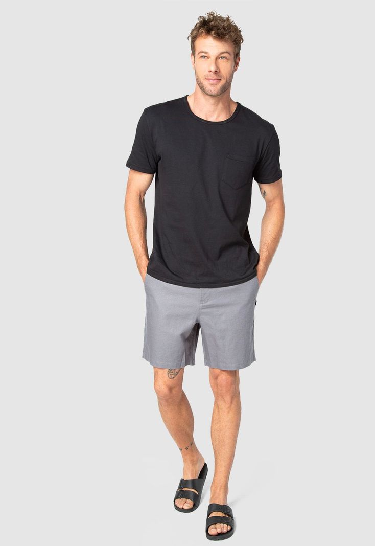 Short Lino Grey Black Bubba-2