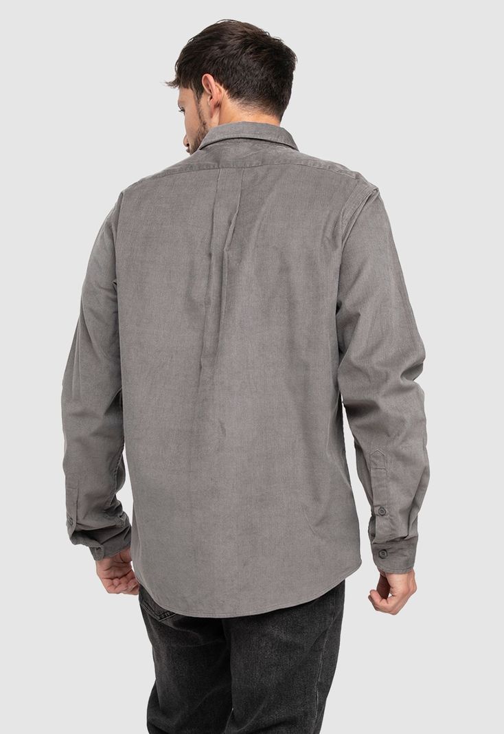 Corderoy Shirt Pavement Black Bubba-1