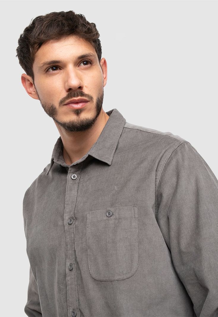 Corderoy Shirt Pavement Black Bubba-2