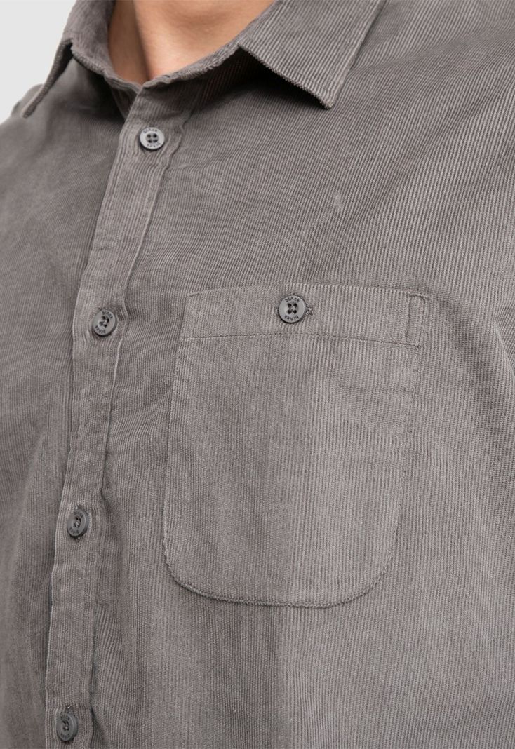 Corderoy Shirt Pavement Black Bubba-3