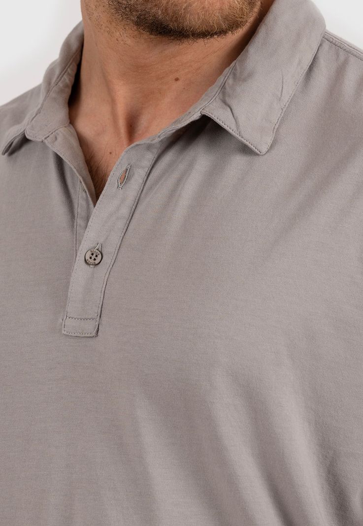 Cotton Polo Tee Pavement Black Bubba-1