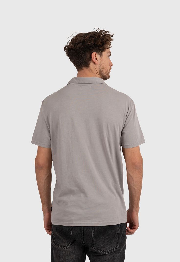 Cotton Polo Tee Pavement Black Bubba-3