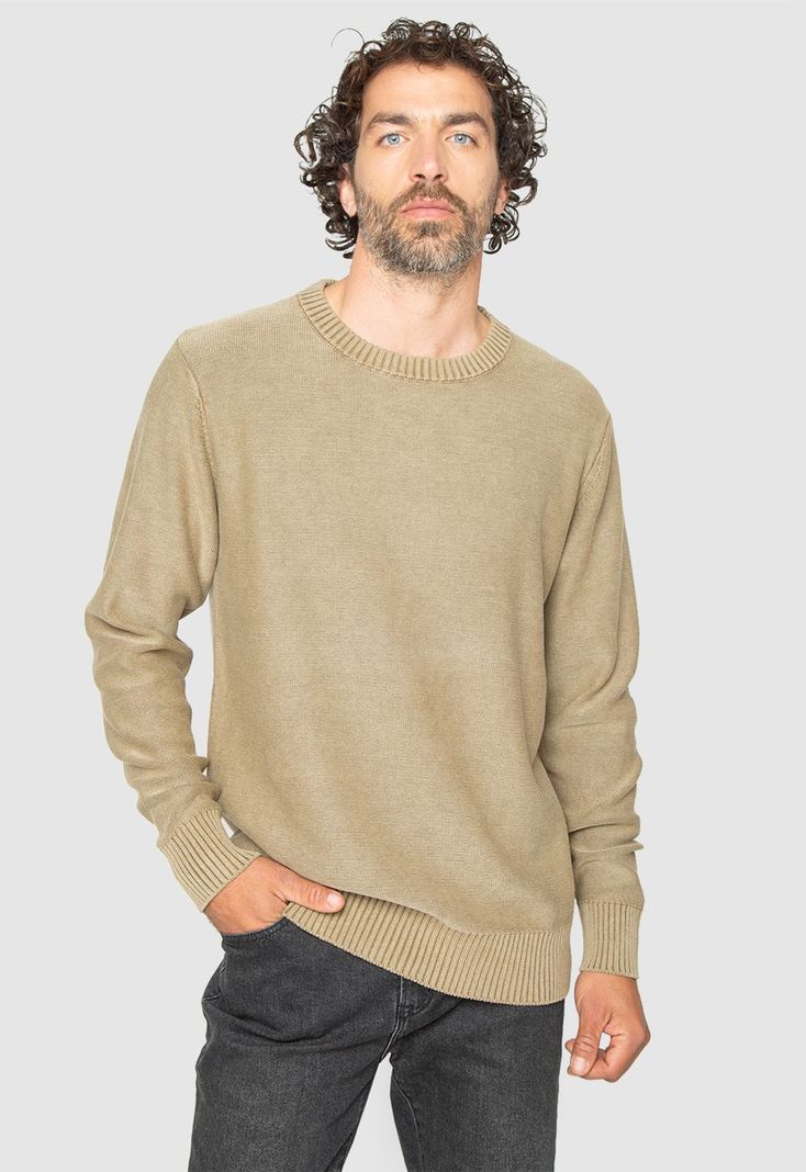 Light Sweater Dark Beige Black Bubba-0