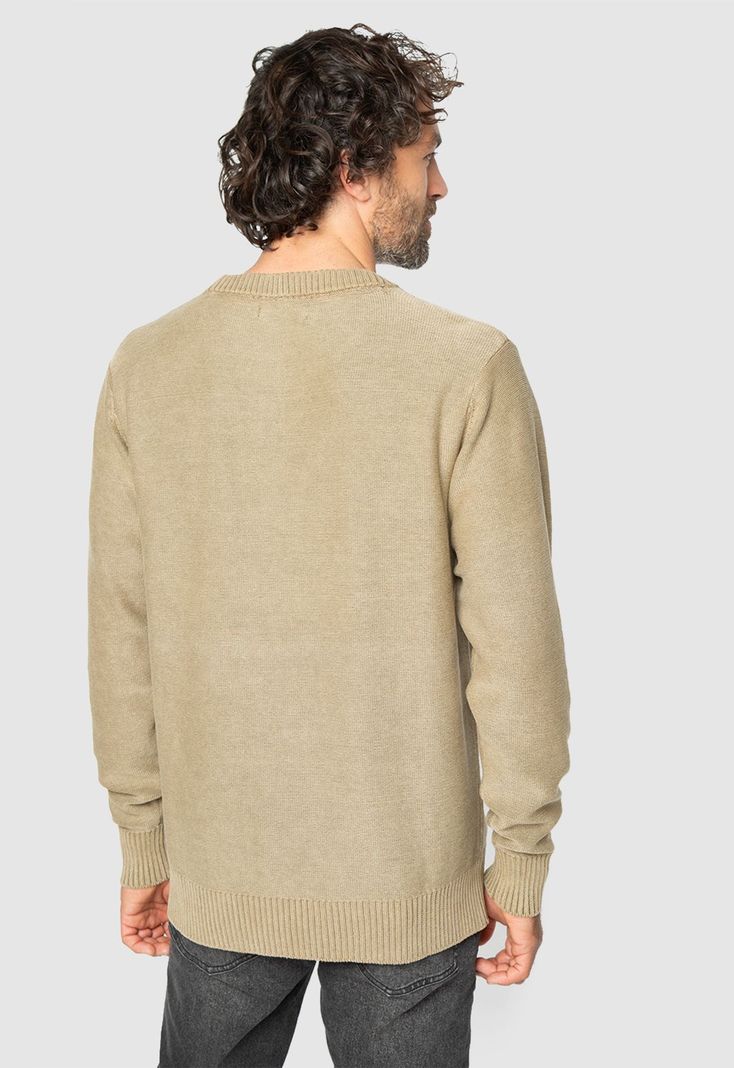 Light Sweater Dark Beige Black Bubba-1