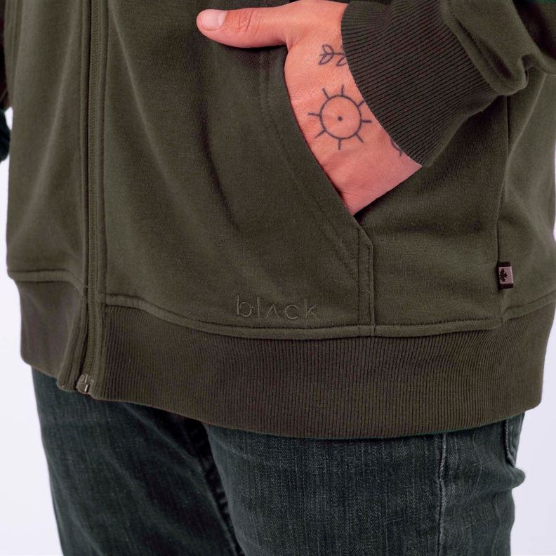 Zipper Hoodie Moss Black Bubba-2