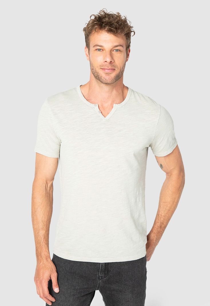 Polera Henley Sand Black Bubba-0