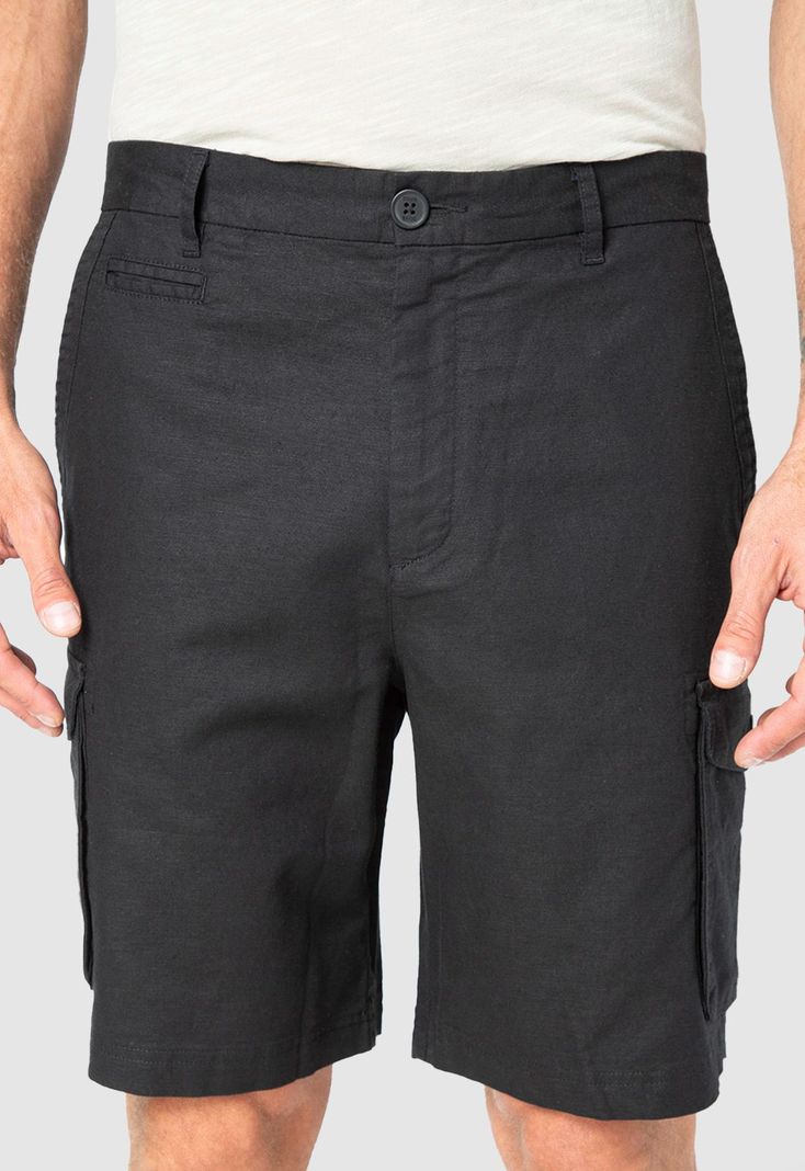 Short Cargo Lino Black Black Bubba-0