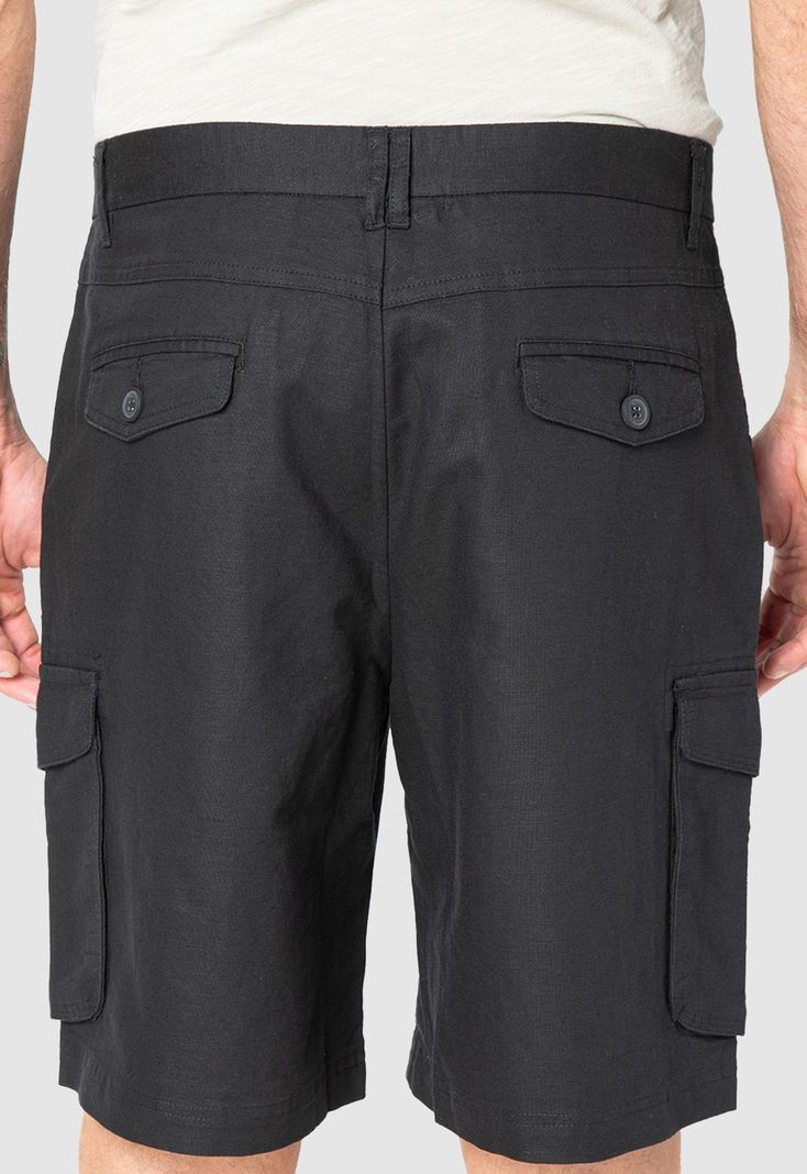 Short Cargo Lino Black Black Bubba-1