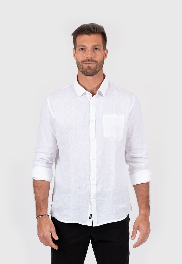 Linen Shirt Off White Black Bubba-0