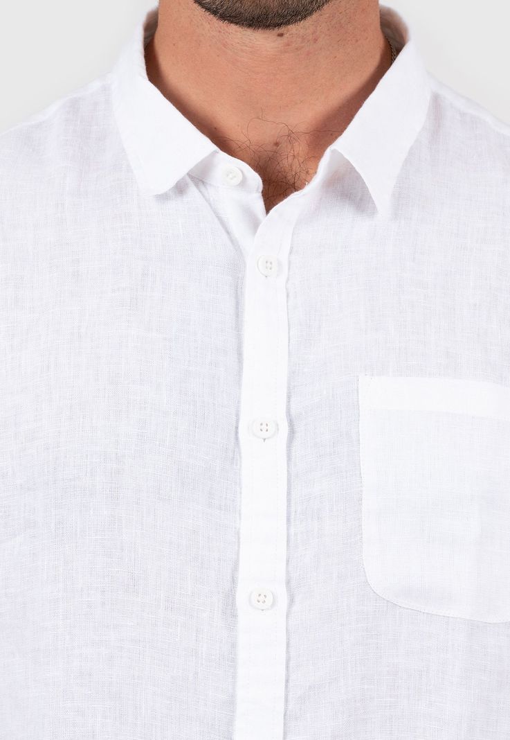 Linen Shirt Off White Black Bubba-2
