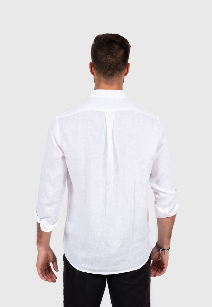 Linen Shirt Off White Black Bubba-3