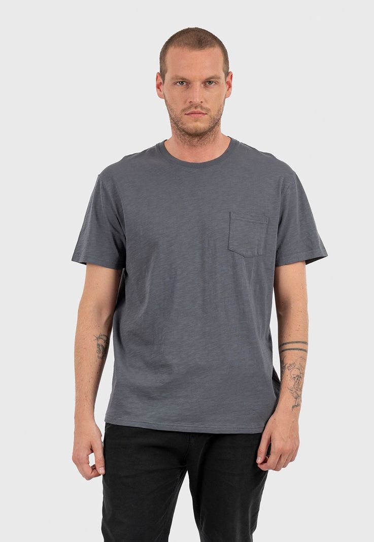 Essential Tee Pocket Steel Blue Black Bubba-0
