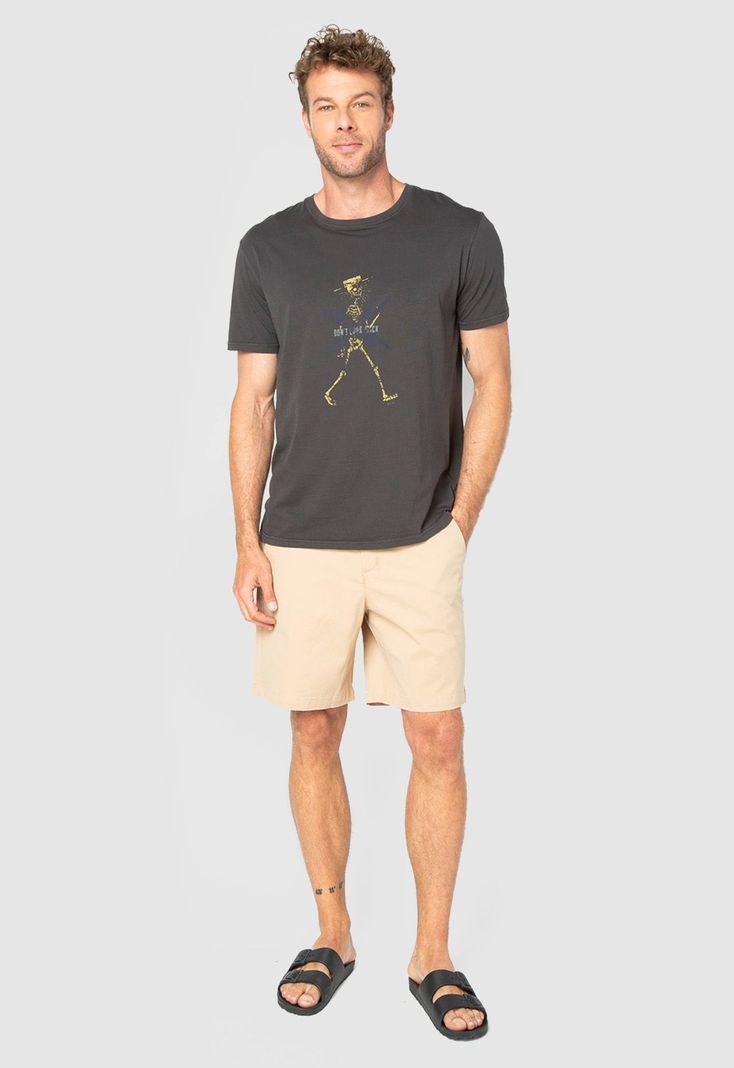 Short Cotton Beige Black Bubba-2