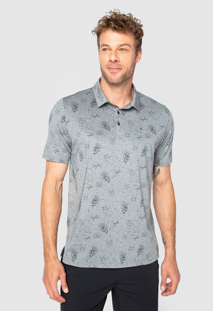 Polera Spandex Golf Skulls  Black Bubba-0
