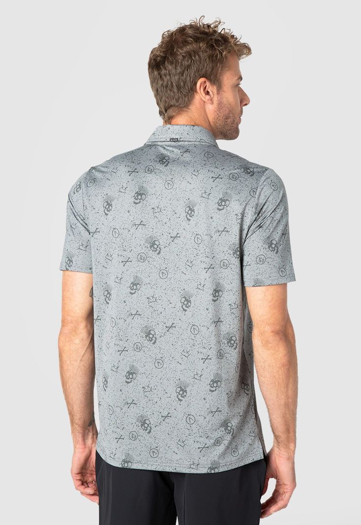 Polera Spandex Golf Skulls  Black Bubba-1