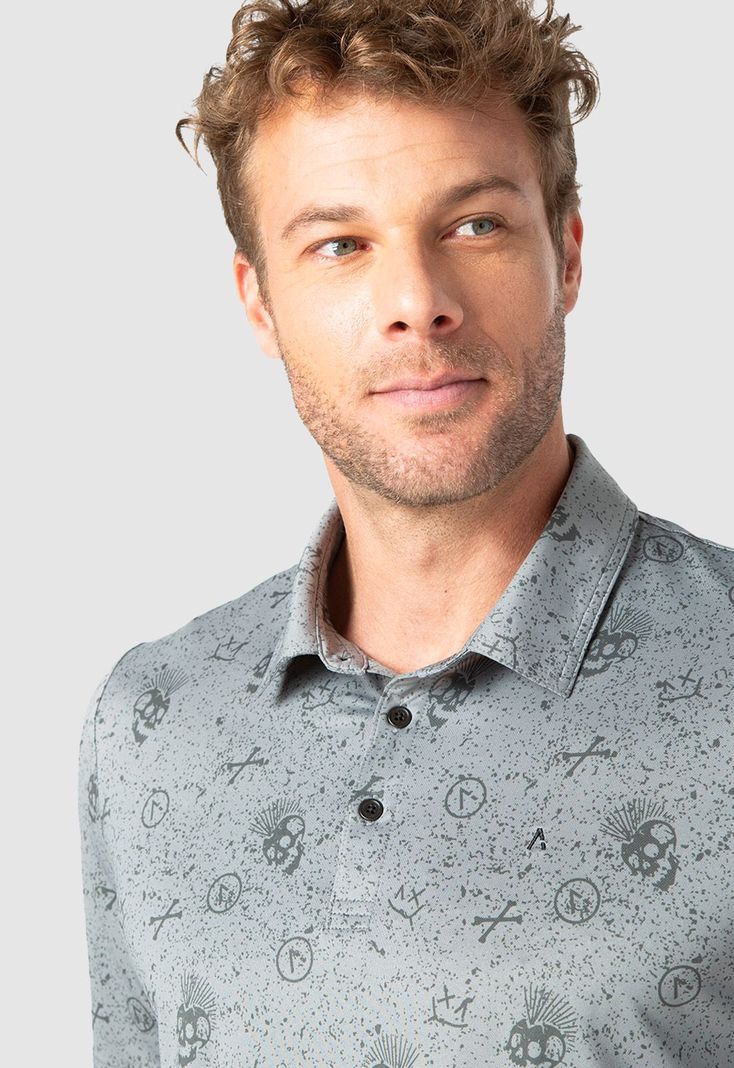 Polera Spandex Golf Skulls  Black Bubba-3
