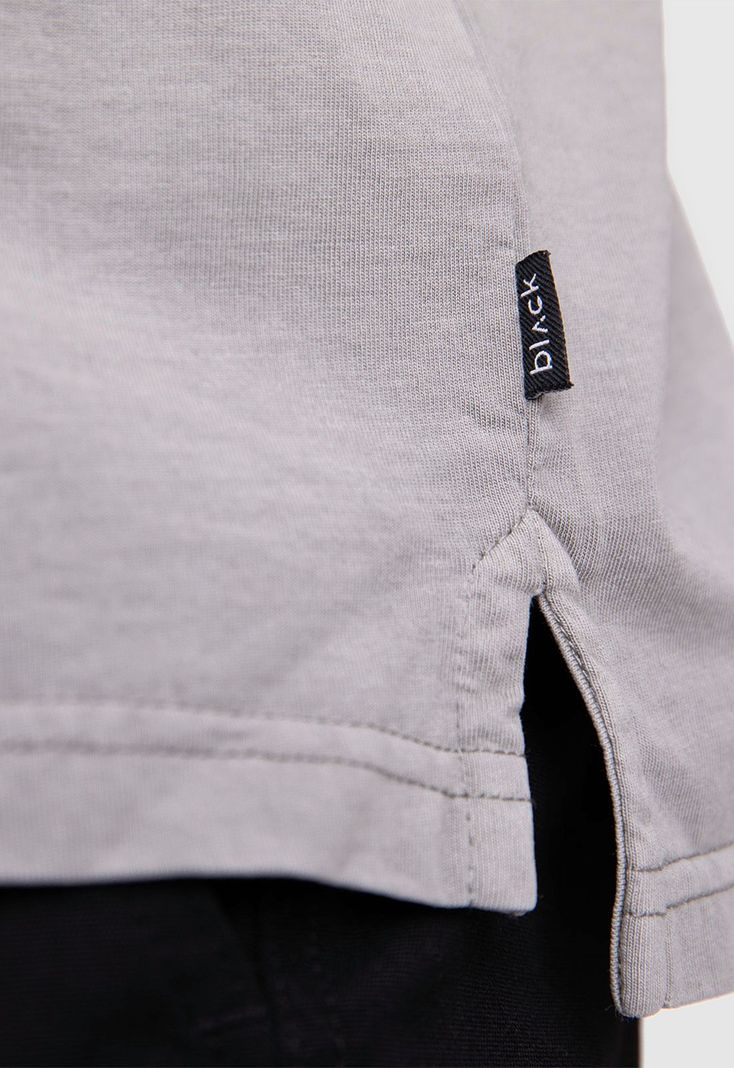 Polo Tee Organic Cotton Grey  Black Bubba-2