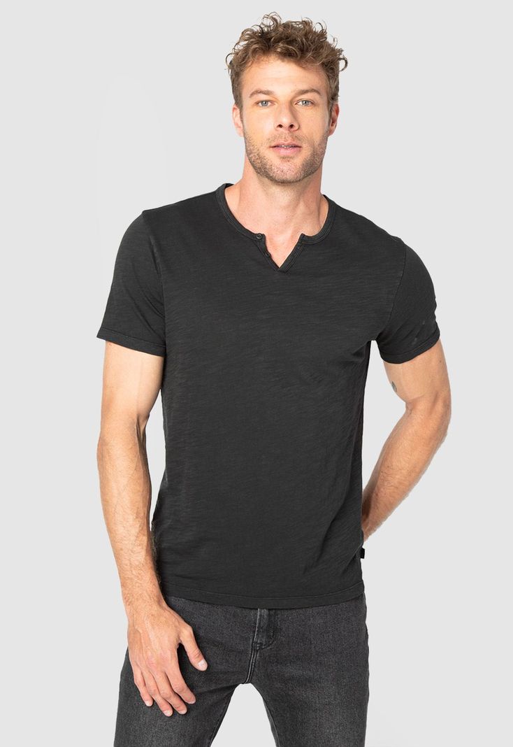 Polera Henley Black Black Bubba-0