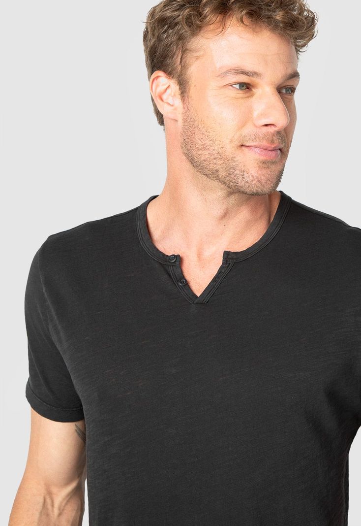 Polera Henley Black Black Bubba-3