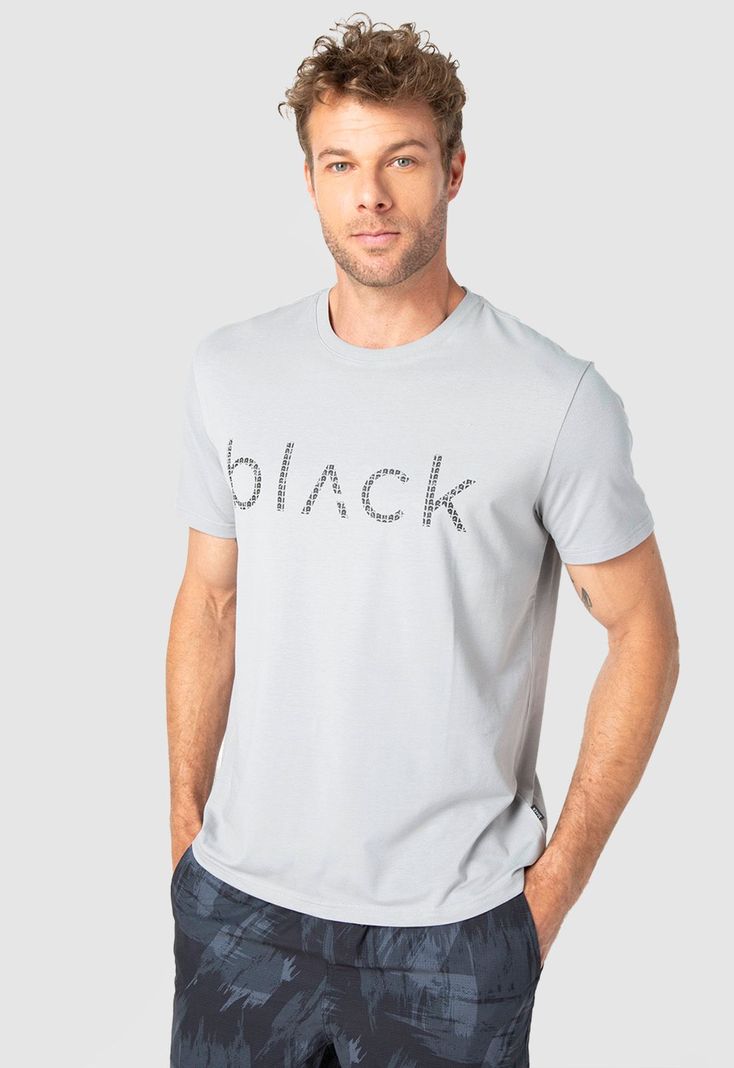 Polera Active Logo Light Grey Black Bubba-0