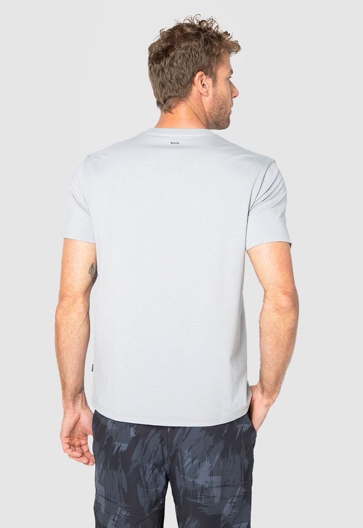 Polera Active Logo Light Grey Black Bubba-1