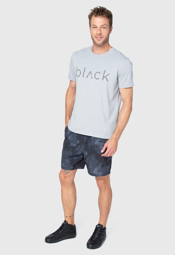 Polera Active Logo Light Grey Black Bubba-2