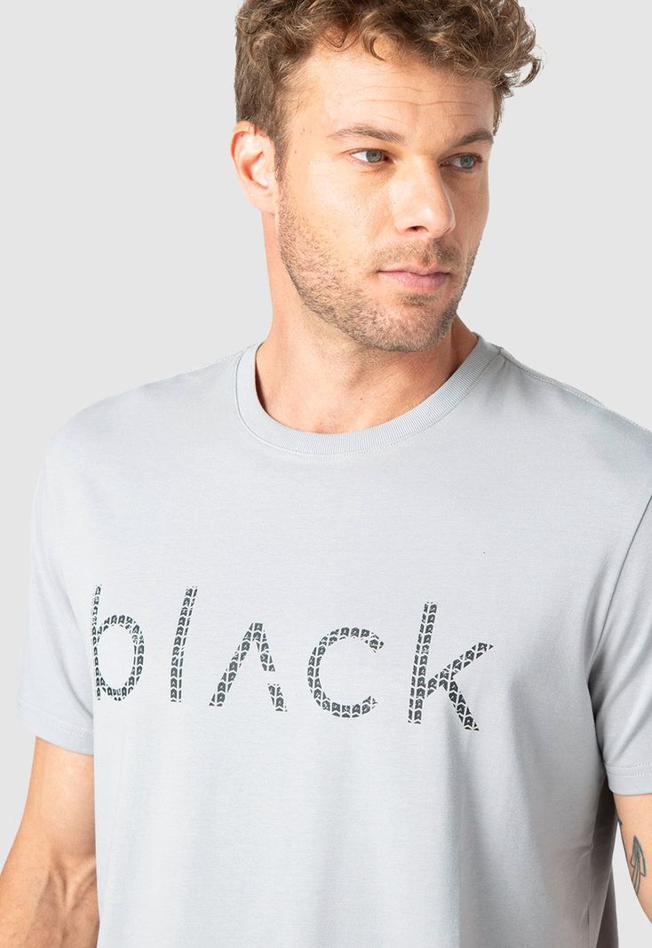 Polera Active Logo Light Grey Black Bubba-3