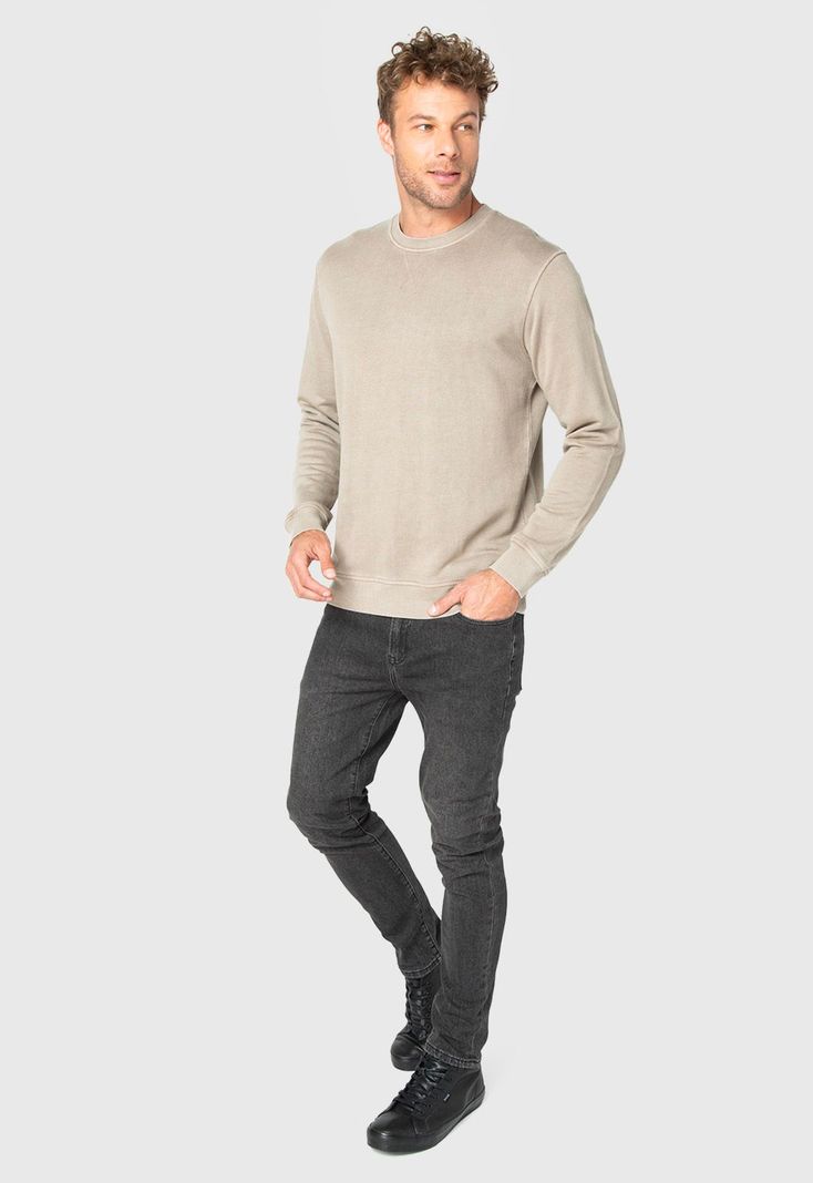 Classic Crewneck Taupe  Black Bubba-2