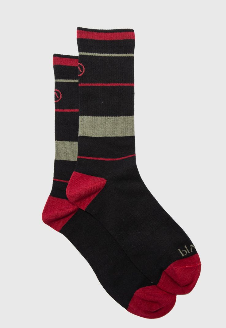 Long Socks Line Stretch Red & Green Black Bubba-0
