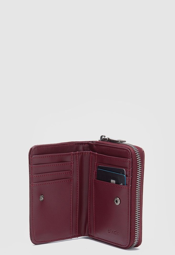 Billetera Claire Burgundy Black Bubba-3