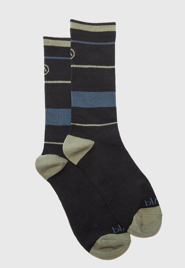 Long Socks Line Stretch Blue & Green Black Bubba-0