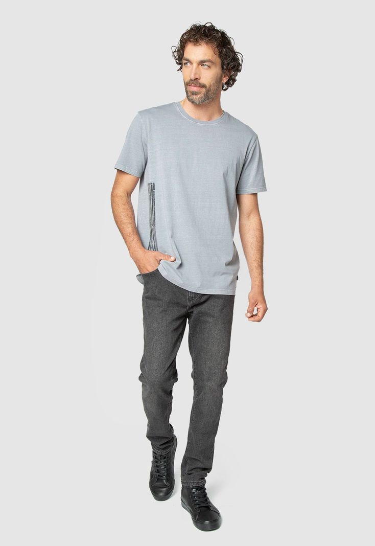 Tee Iconic Light Grey Black Bubba-2