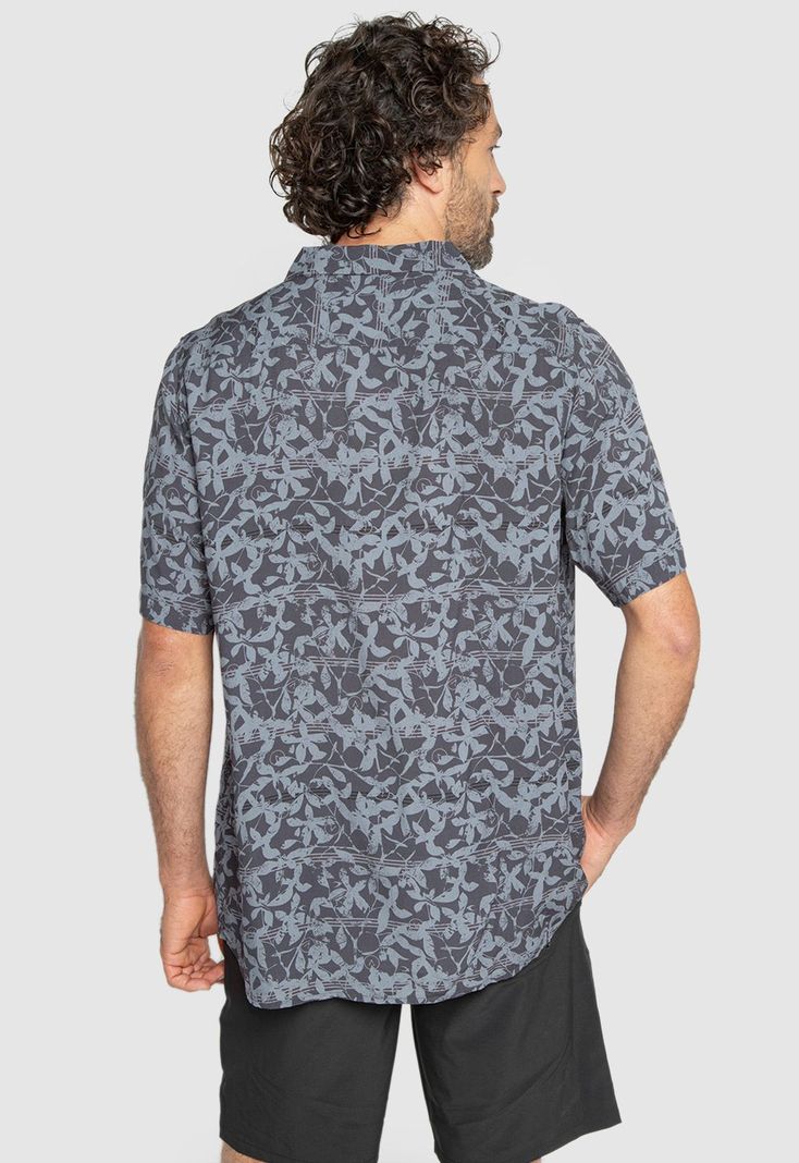 Shirt Viscose Dark Hidden Grey Black Bubba-1