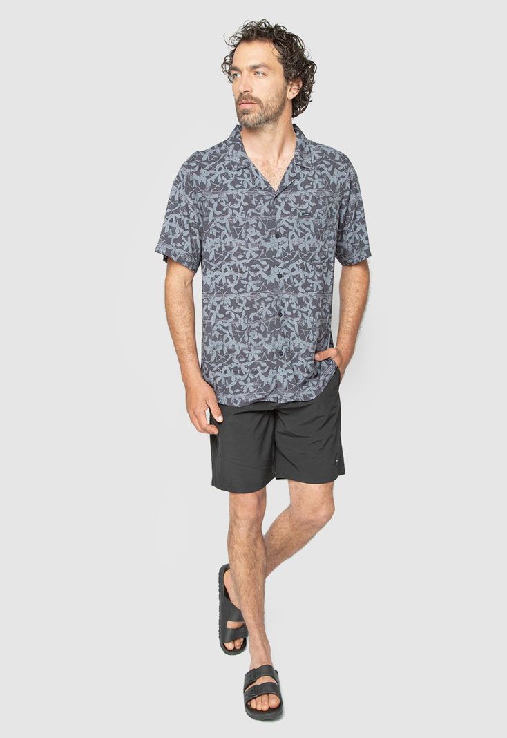 Shirt Viscose Dark Hidden Grey Black Bubba-2